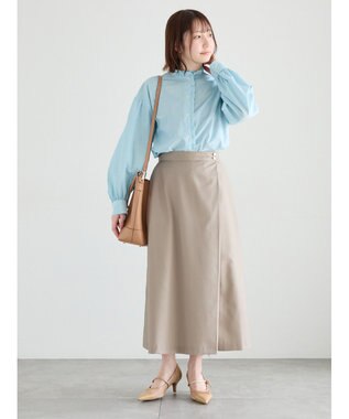 Te chichi パターンアソートスタンドフリルブラウス グリーン