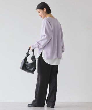 AMERICAN HOLIC 袖ボリュームサイドスリットニットプルオーバー Lavender