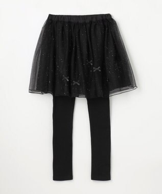 ANY KIDS リボン×ラメチュールスカッツ ブラック