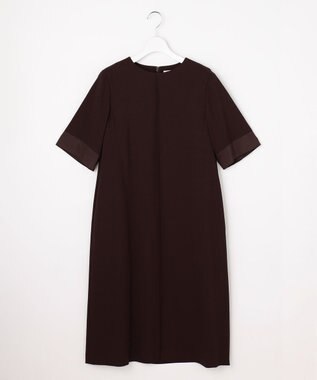 J.PRESS LADIES L 【セットアップ対応・人気素材】Light ジョーゼット ワンピース ダークブラウン系