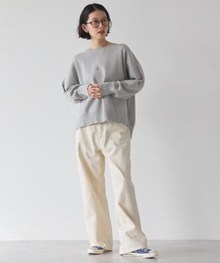 AMERICAN HOLIC 袖ボリュームサイドスリットニットプルオーバー Light Gray Mixture