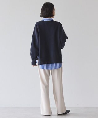 AMERICAN HOLIC 袖ボリュームサイドスリットニットプルオーバー Navy