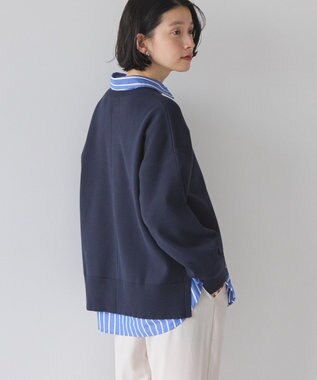 AMERICAN HOLIC 袖ボリュームサイドスリットニットプルオーバー Navy