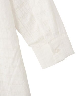 Green Parks シアーチェックシャツワンピース Off White