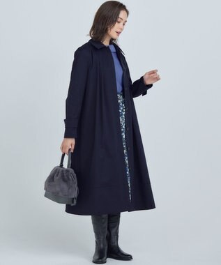 組曲 L 【WEB限定】ライトトレンチ ステンカラーコート ネイビー系