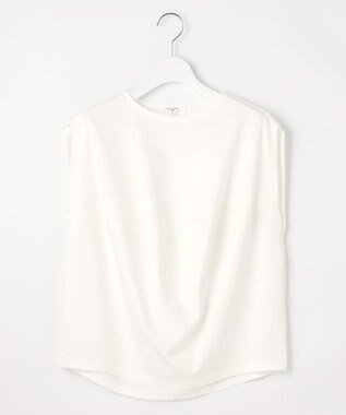 23区 【SLOW/一部店舗限定】ライトツイストコットン 切り替えデザイン Tシャツ ホワイト系