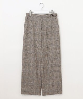 J.PRESS LADIES クラシカル グレンチェック セミワイド パンツ ダークブラウン系3