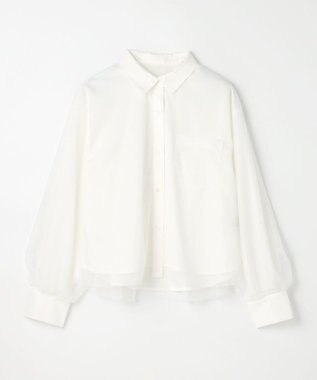 ANY クロップドチュールコンビシャツ エクリュ