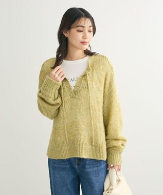 Green Parks ２Ｗａｙ起毛メッシュニットプルオーバー Green