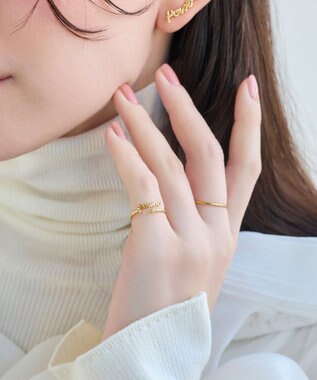 Phoebe ラッキーレターピンキーリングパワー) ゴールド