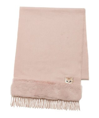 MOONBAT PAUL & JOE ACCESSOIRES ヌネットワッペン×ファームースタッチマフラー（パッケージ入り） ペールピンク