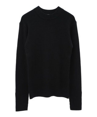 Green Parks もちやわ　袖口釦リブニットプルオーバー Black