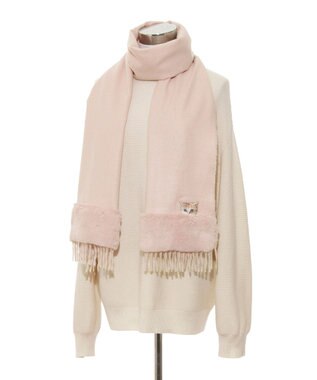 MOONBAT PAUL & JOE ACCESSOIRES ヌネットワッペン×ファームースタッチマフラー（パッケージ入り） ペールピンク