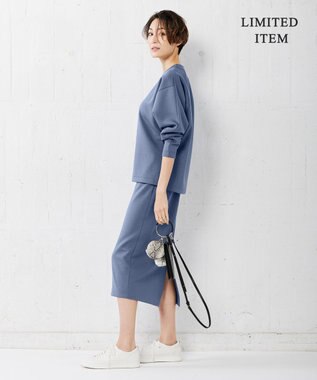 ICB 【WEB限定・洗える】AirJersey スカート ダルブルー系