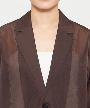 uncrave 【久慈暁子さん着用】シアー オーガンジー シャツ ジャケット ブラウン（佐藤晴美さん着用）