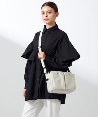 Y'SACCS 【ムック本掲載】クリンクルナイロン　ダブルポケットショルダー ホワイト