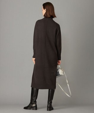 ICB 【WEB限定カラーあり・洗える】 ソフトカシミヤミックス ハイネックワンピース バーントブラウン系
