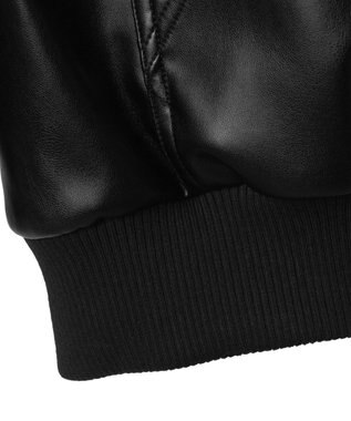 WEGO エコレザーフードブルゾン ブラック