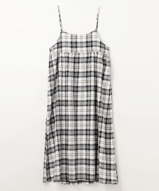 ANY チェックシャーリングワンピース モノトーンチェック
