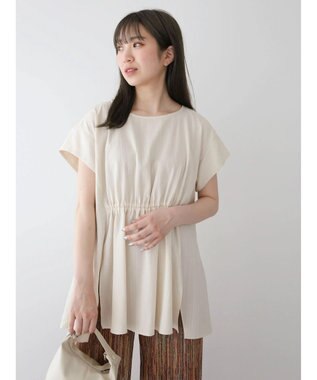 Green Parks 変形ストライプジャガードチュニック Light Beige