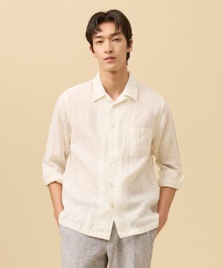 J.PRESS MEN 【LIBECO】リネンオープンカラー シャツ
