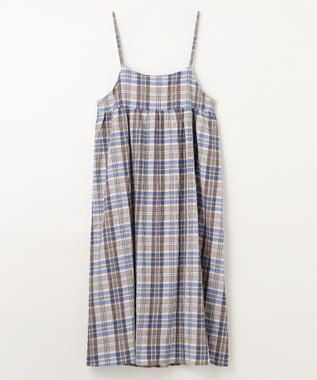 【手洗い可能】チェックシャーリングワンピース