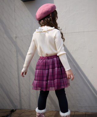 ANY KIDS チュール スカッツ ピンク×チェック