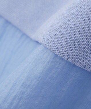 Green Parks 袖ドロストシアー裏毛ドッキングプルオーバー Blue
