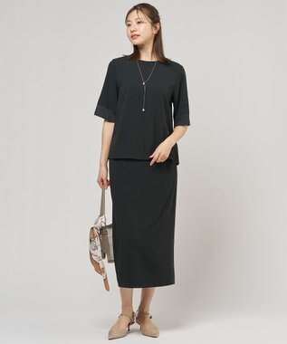 J.PRESS LADIES L 【セットアップ対応】Light ジョーゼット ナロー スカート ブラック系