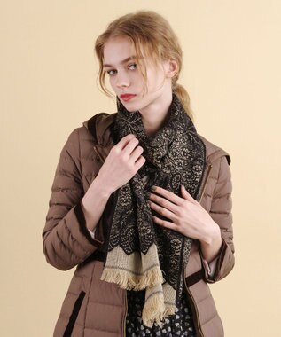 TOCCA JAQUARD LACE STOLE ストール ブラック系