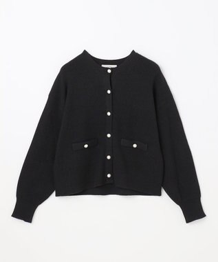 ANY 【手洗い可】パールカーディガン ブラック