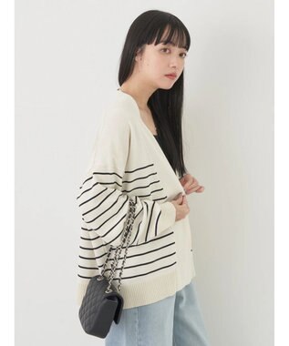 earth music&ecology ＵＶカット加工　ＢＩＧカーディガン Border