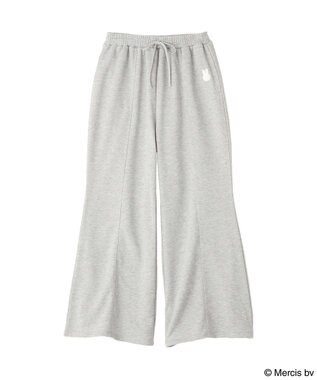 earth music&ecology 【予約】miffy/earth 刺繍スウェットパンツ 杢グレー