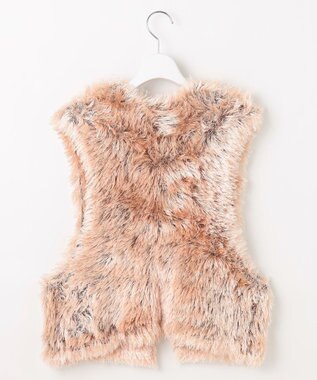 自由区 【カトリエムブーケ】Flower fur シャギーベスト ピンク