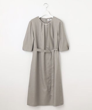 J.PRESS LADIES L 【洗える・UV加工・吸水速乾】OXIJEWELストレッチ ワンピース グレー系