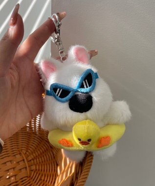 WEGO バカンスわんこぬいぐるみキーホルダー イエロー