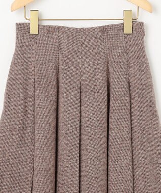 組曲 L 【WEB限定】ネコアシツィード プリーツスカート ダークブラウン系