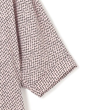 ICB 【人気のため新色追加・WEB限定・接触冷感・UVケア・速乾・洗える】BackSatinAmunzen 5分袖キーネックブラウス ヘイズピンク柄系