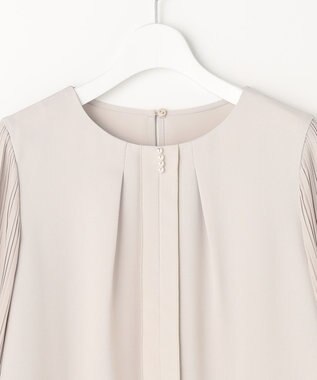 ANY SIS プリーツスリーブ ブラウス グレージュ