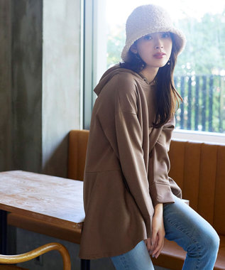  【洗える】バックフレアダンボールパーカー