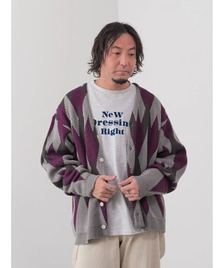 CRAFT STANDARD BOUTIQUE 【男女兼用】アーガイル柄カーディガン Purple