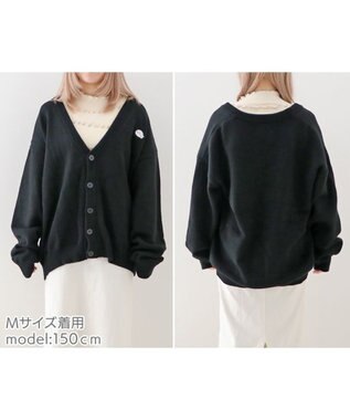 Mother garden しろたん 刺繍ニットカーディガン ユニセックス 黒