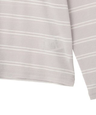 CRAFT STANDARD BOUTIQUE シアーボーダーヘンリーネックロンT Light Gray