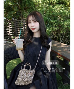 Green Parks コルセット風ミニワンピース Black