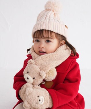 MIKI HOUSE HOT BISCUITS 【1歳-5歳】 もこくま顔ドン ボアミトン ベージュ