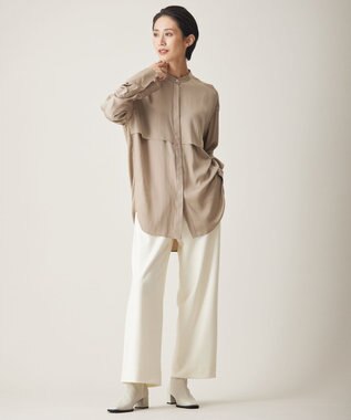 ICB 【洗える】 ウォッシャブルウールジャージー ワイドパンツ オフホワイト系