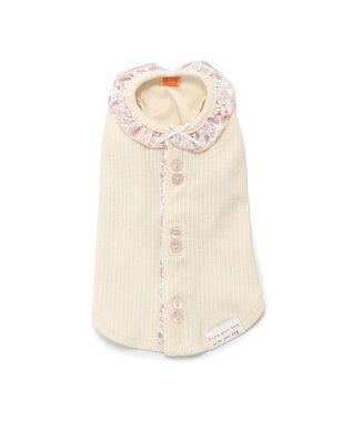 PET PARADISE 花柄 フリル 背中開き Tシャツ 小型犬 白~オフホワイト