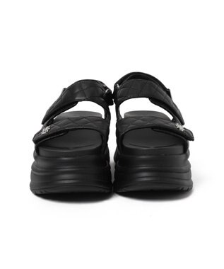 WEGO 【MLサイズ展開】厚底キルティングサンダル ブラック