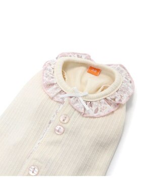 PET PARADISE 花柄 フリル 背中開き Tシャツ 小型犬 白~オフホワイト