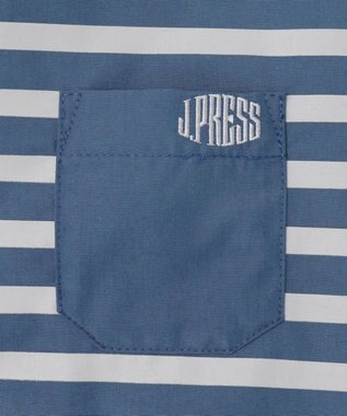 J.PRESS KIDS 【110-130cm】TCブロード パネルボーダープリント シャツ ダルブルー系